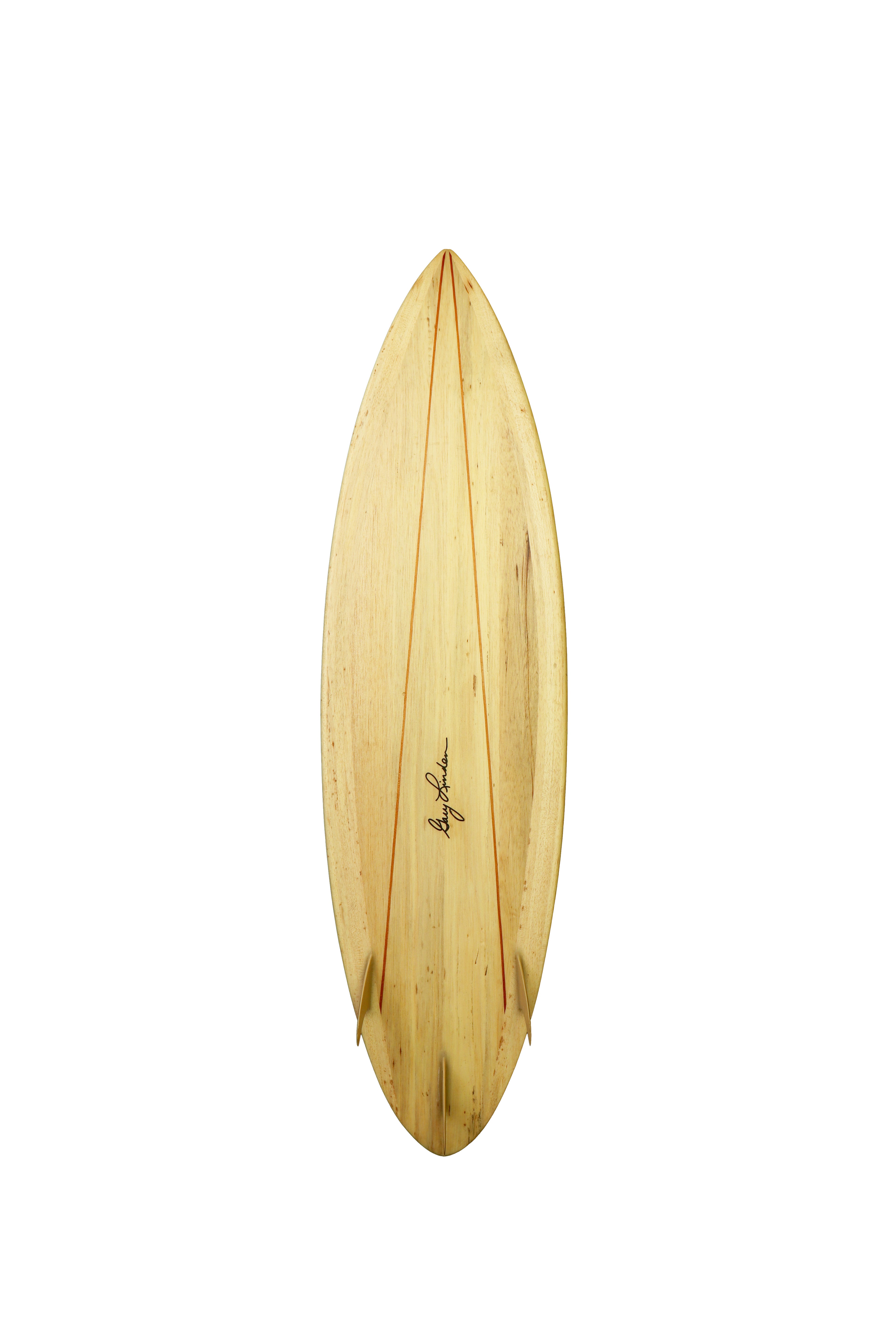 Round Tail Shortboard — 6'1" — Balsa — Tri-fin Glassed On